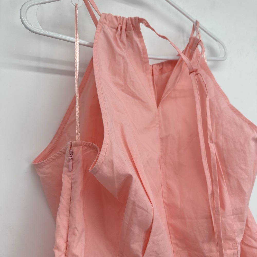 Banana Republic Pink Cotton Poplin Halter Top Sz 18 Minimalist Summer Blouse - Picture 8 of 11